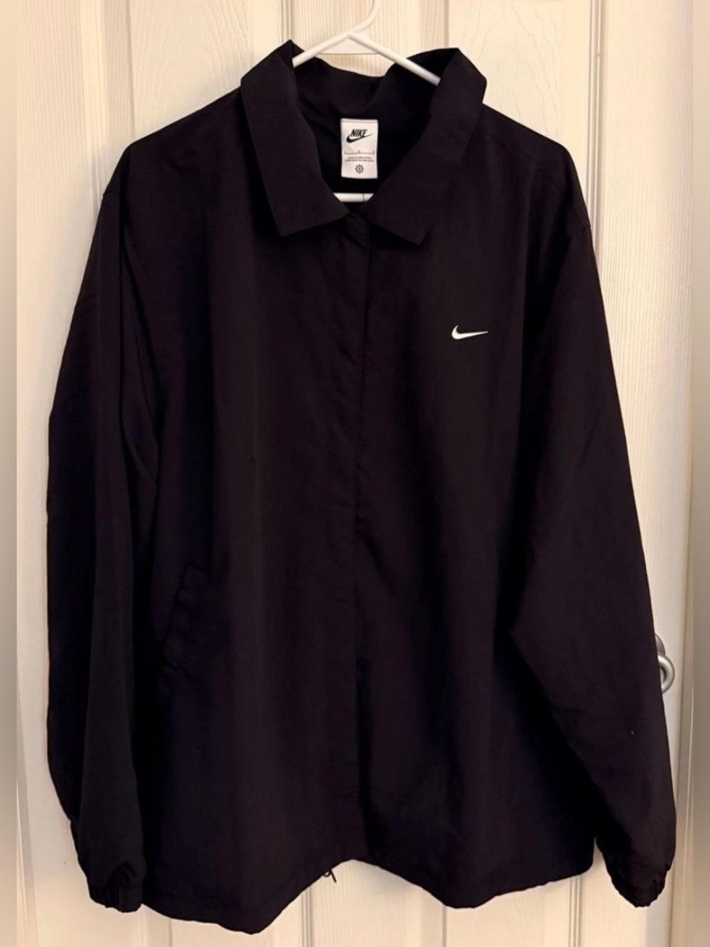 Nike Sportswear Women's Oversized Coaches Jacket Black FV7560-010 Size L NWT
